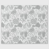 Papier Cadeau Botanique gris Motif sans joint (Plat)