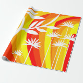 Papier Cadeau Botanique orange et blanche (Déroulé)