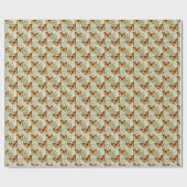 Papier Cadeau Botanique Papillons Monarques (Plat)