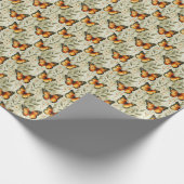 Papier Cadeau Botanique Papillons Monarques (Coin)