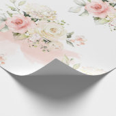 Papier Cadeau Botanique rose fleurie 75ème anniversaire (Coin)