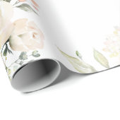 Papier Cadeau Botanique rose fleurie 75ème anniversaire (Coin rond)