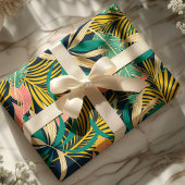 Papier Cadeau Botanique Tropical Summer Palm Feuille