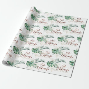 Papier Cadeau Botanique tropicale Mele Kalikimaka   Noël