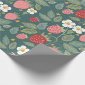 Papier Cadeau Botanique verte fraise (Coin)