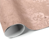 Papier Cadeau Botanique Vintage et oiseau rose (Coin rond)