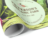 Papier Cadeau Botanique Vintage Légumes Étiquette fermier local (Coin rond)