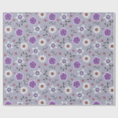 Papier Cadeau Botanique violet Fleur sauvage moderne (Plat)