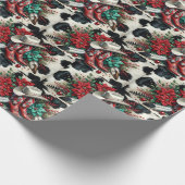Papier Cadeau Botte de cowboy Ouest Vacances Vache florale Caché (Coin)