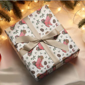 Papier Cadeau Botte, pinecones et baies de l'Ouest de Noël