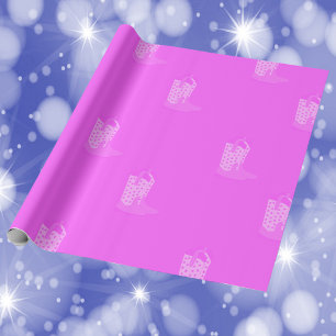 Papier Cadeau Botte rose cowboy Motif