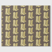Papier Cadeau Bottes Cowboy à crème Brown (Plat)