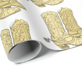 Papier Cadeau Bottes Cowboy Cream (Coin rond)