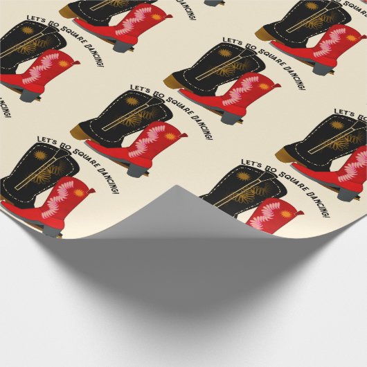 Papier Cadeau Bottes de cow-boy pour danse carrée (Coin)