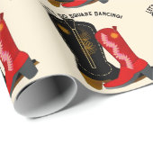 Papier Cadeau Bottes de cow-boy pour danse carrée (Coin rond)