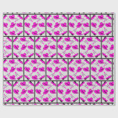 Papier Cadeau Bottes de cowboy roses occidentales un emballage (Plat)