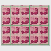 Papier Cadeau Bottes de cowgirl de l'Ouest et Valentines Casquet (Plat)