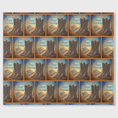 Papier Cadeau Bottes occidentales de casquette de cowboy et (Plat)