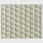 Papier Cadeau Bottes rustiques du désert de l'Ouest Nom Joyeux a (Plat)