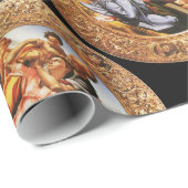 PAPIER CADEAU BOTTICELLI MADONNA DE POMEGRANATE ET MAGNIFIQUE (Coin rond)