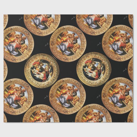PAPIER CADEAU BOTTICELLI MADONNA DE POMEGRANATE ET MAGNIFIQUE (Plat)
