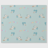 Papier Cadeau Bouche avec baby shower mignon bébé (Plat)