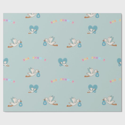 Papier Cadeau Bouche avec baby shower mignon bébé  (Plat)