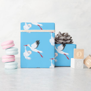 Papier Cadeau Bouche et bébé en bleu