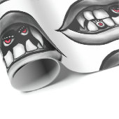 Papier Cadeau Bouche Goth Vampire Avec Les Gens Et Les Créatures (Coin rond)