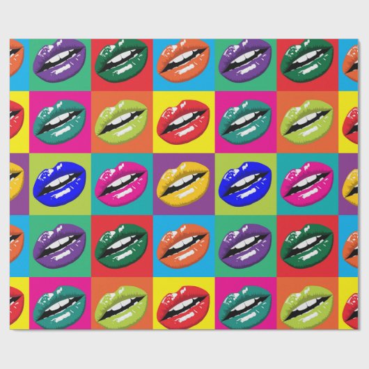 Papier Cadeau Bouche pop-art (Plat)