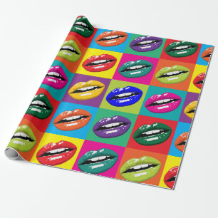 Papier Cadeau Bouche pop-art