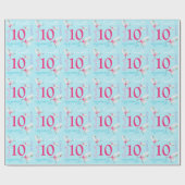 Papier Cadeau Bouchon de 10e anniversaire de ballet d'aquarelle (Plat)