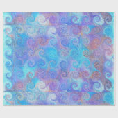 Papier Cadeau Boucles bleues de mer (Plat)