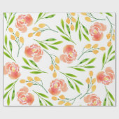 Papier Cadeau Boucles de fleurs (Plat)