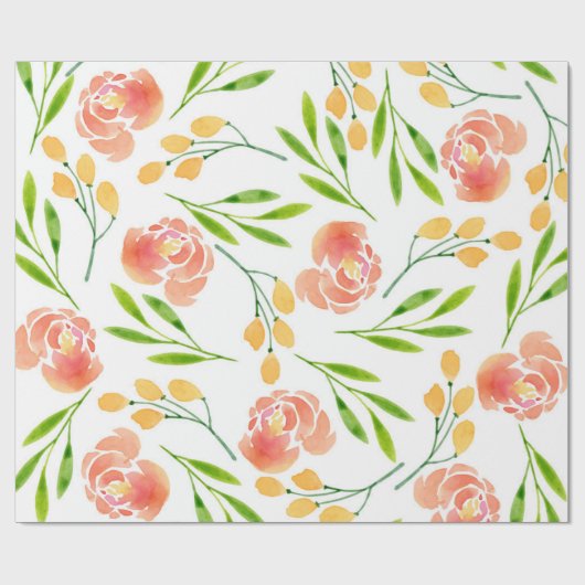 Papier Cadeau Boucles de fleurs (Plat)