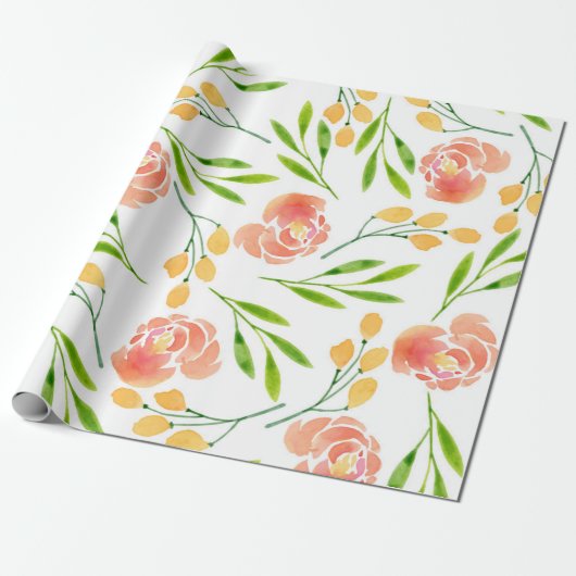 Papier Cadeau Boucles de fleurs (Déroulé)