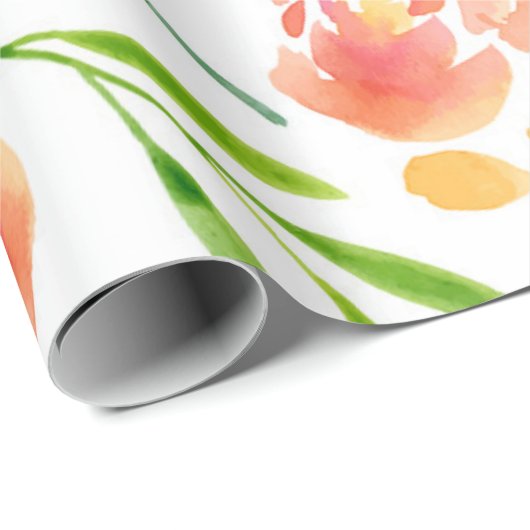 Papier Cadeau Boucles de fleurs (Coin rond)