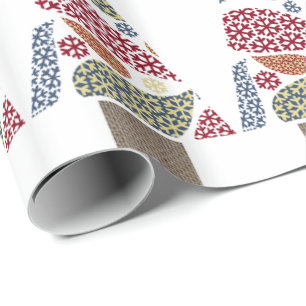 Papier Cadeau Boucles de neige Papier d'enveloppement de Noël Ar