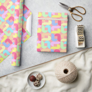 Papier Cadeau Boucles Retro Pastel