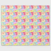 Papier Cadeau Boucles Rétro Pastel  (Plat)
