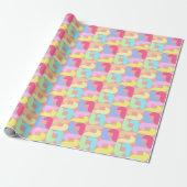 Papier Cadeau Boucles Rétro Pastel  (Déroulé)