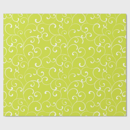 Papier Cadeau Boucles Whimsical Modernes Lime Green (Plat)