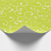 Papier Cadeau Boucles Whimsical Modernes Lime Green (Coin)