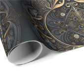 Papier Cadeau Bouclier ornemental gravé médiéval (Coin rond)