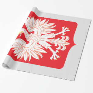 Papier Cadeau Bouclier rouge de l'aigle polonais