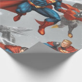 Papier Cadeau boucliers dorés superhero, éclairs argentés (Coin)