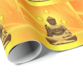 Papier Cadeau Bouddha d'or (Coin rond)