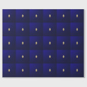 Papier Cadeau bouddha doré en bleu (Plat)