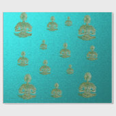 Papier Cadeau bouddha en bleu (Plat)