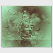 Papier Cadeau bouddha en vert (Plat)